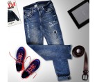 Classic Distressed Denim Jeans For Men